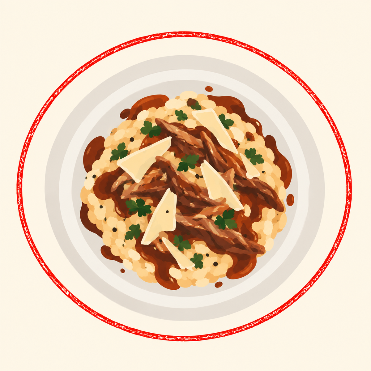 Risotto crémeux au sanglier effiloché